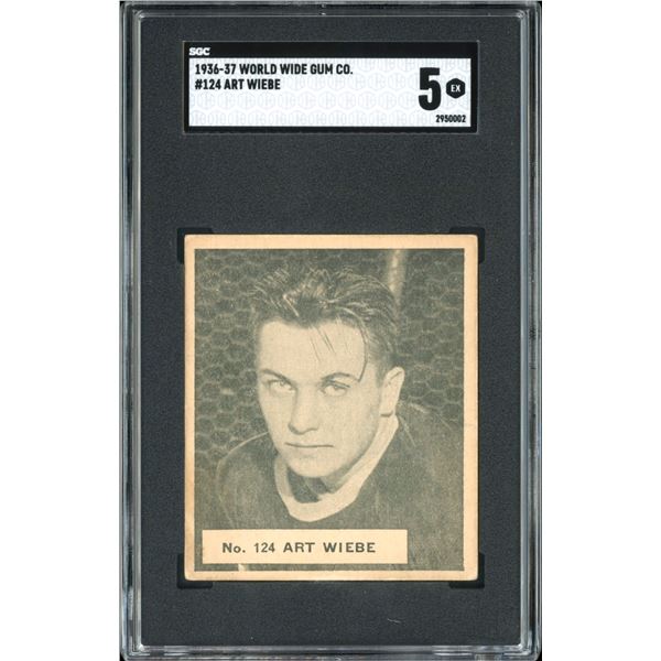 1937 World Wide Gum #124 Art Wiebe RC (SGC 5)