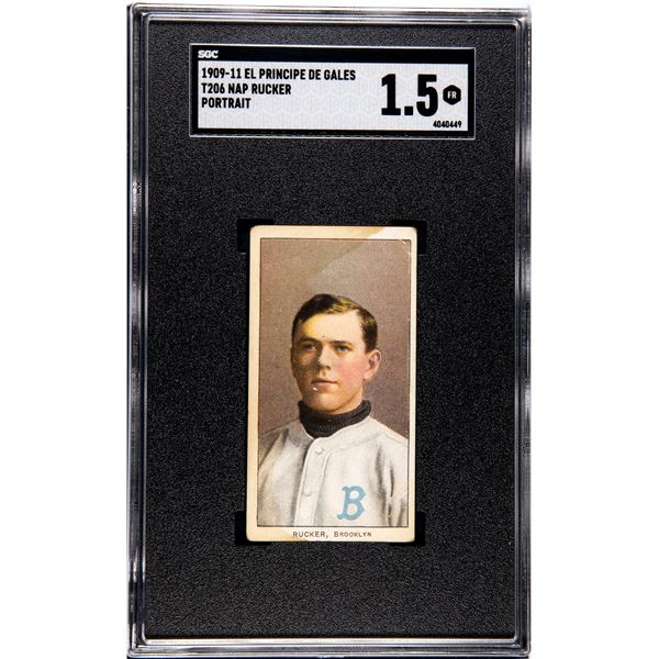 1909-11 T206 Nap Rucker (Portrait) (SGC 1.5) Scarce Back!