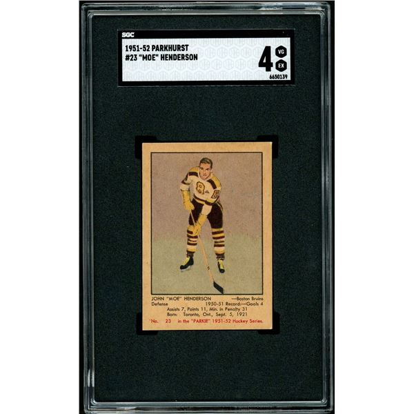 1951-52 Parkhurst #23 Moe Henderson RC (SGC 4)