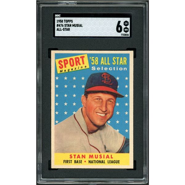 1958 Topps #476 Stan Musial AS (SGC 6)