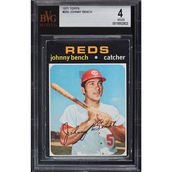 1971 Topps #250 Johnny Bench (BVG 4)