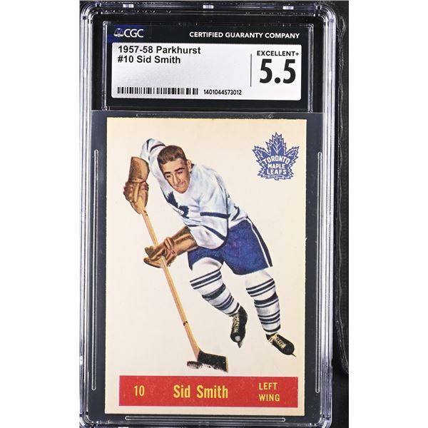 1957-58 Parkhurst #T10 Sid Smith (CGC 5.5)