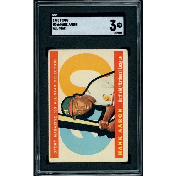 1960 Topps #566 Hank Aaron AS (SGC 3)