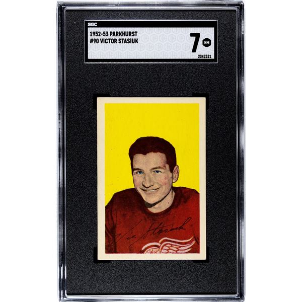 1952-53 Parkhurst #90 Vic Stasiuk (SGC 7)