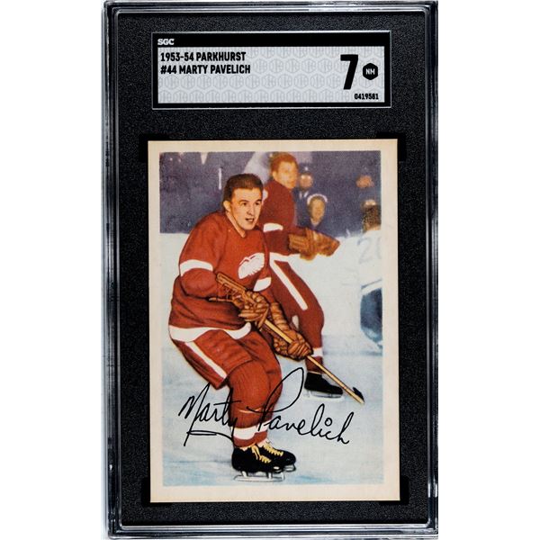 1953-54 Parkhurst #44 Marty Pavelich (SGC 7)