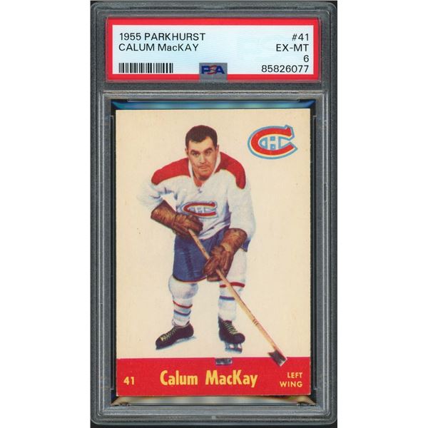 1955-56 Parkhurst #41 Calum MacKay (PSA 6)