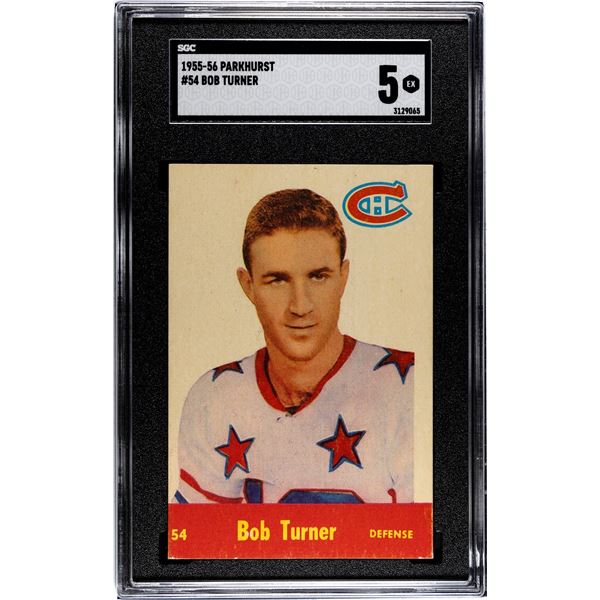 1955-56 Parkhurst #54 Bob Turner RC (SGC 5)