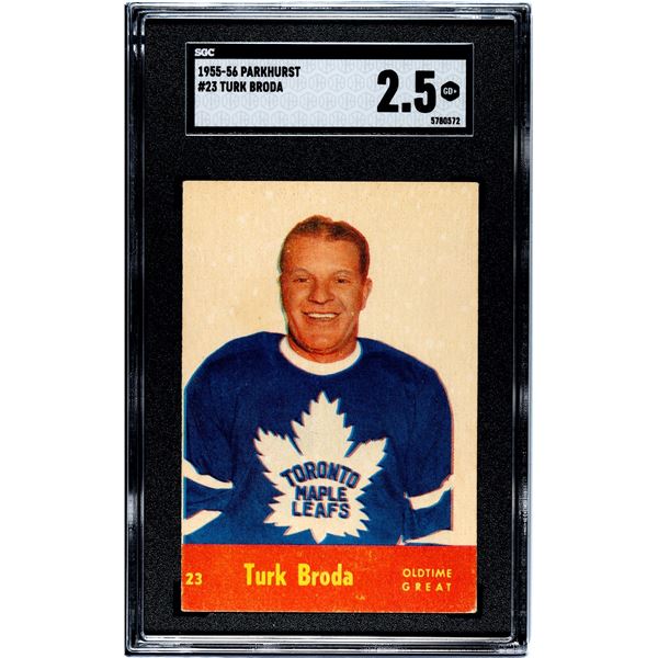 1955-56 Parkhurst #23 Turk Broda OTG (SGC 2.5)
