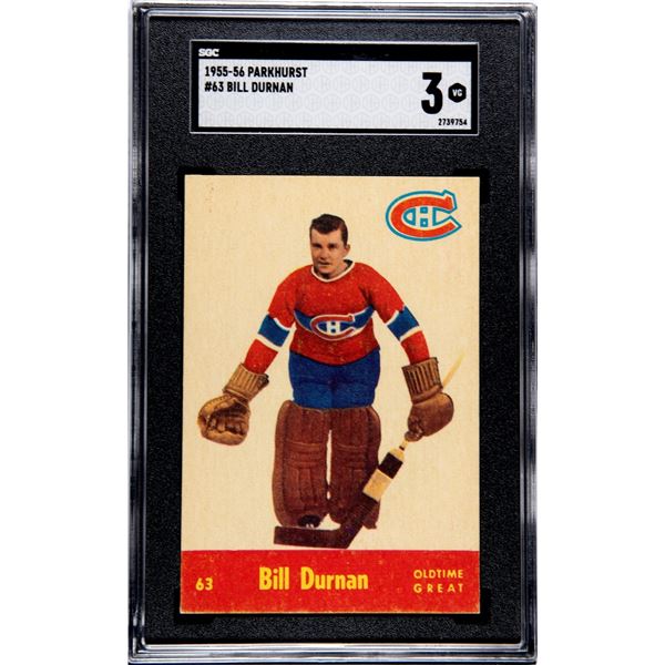 1955-56 Parkhurst #63 Bill Durnan OTG (SGC 3)