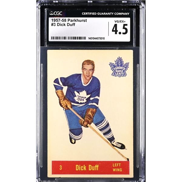 1957-58 Parkhurst #T3 Dick Duff (CGC 4.5)