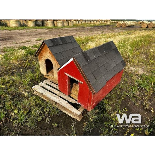 (2) CUSTOM BUILT DOG HOUSES