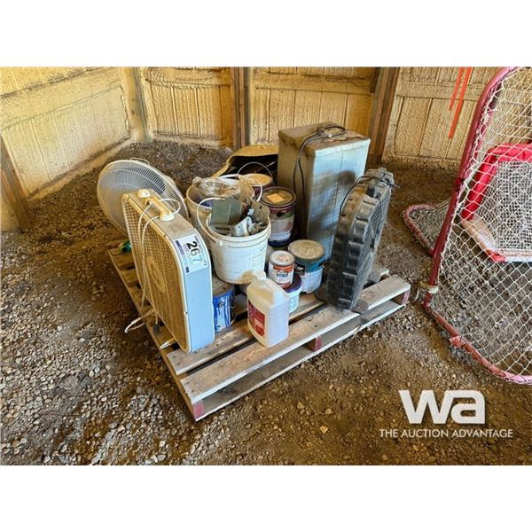 FANS, PAINTS, SHOVEL, ELECTRIC SMOKER,