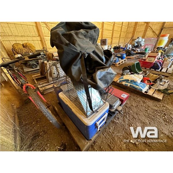 PORTABLE BBQ, COOLER, ANIMAL TRAP, GARBAGE CAN