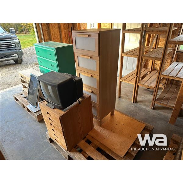5 DRAWER FILE CABINET, TV, 6 DRAWER CABINET