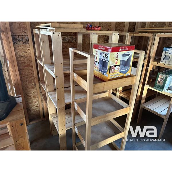 3 PIECE WOOD SHELVING & HUMIDIFIER
