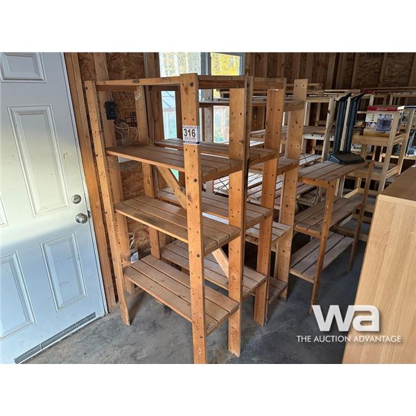 6 PIECE WOOD SHELVING