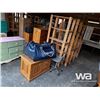 Image 4 : (4) WOODEN SHELVES, OFFICE CHAIR, BAUER BAG
