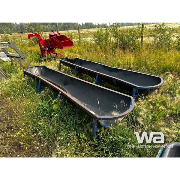 (2) STEEL FRAME GRAIN TROUGHS