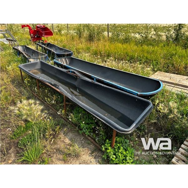 (2) STEEL FRAME GRAIN TROUGHS