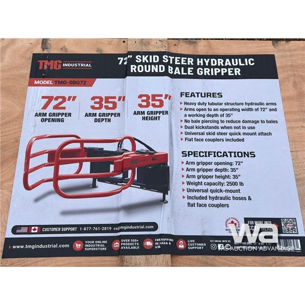 TMG 72 IN. SKID STEER HYDRAULIC BALE GRIPPER