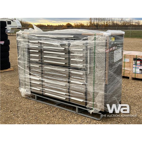 9 FT. STAINLESS STEEL WORK BENCH 34 DRAWER