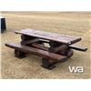 Image 3 : 8 X 5 FT. LOG PICNIC TABLE