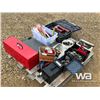 Image 1 : PALLET OF GREASE GUNS, NUTS, BOLTS, TOOL BOX