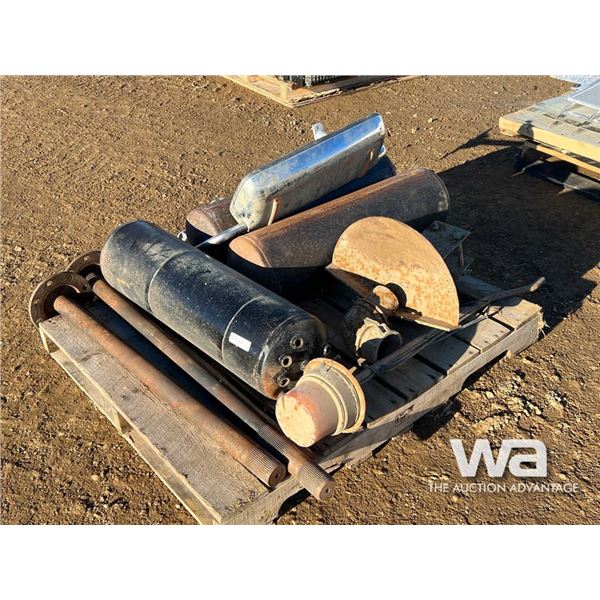 TRUCK SIDE MIRROR, AIR TANKS, TRUCK ROAD SPRAY PAN