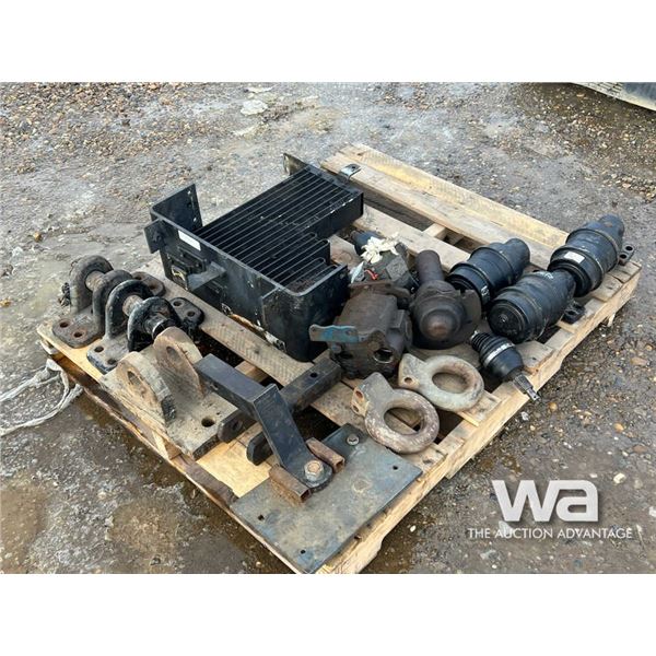 (3) TRACK ROLLERS, TOW PIN, STEEL BRACKETS
