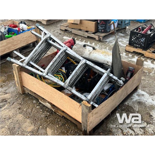 FOLDING LADDER, SHOP HEATER, HYDRAULIC JACKS