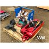 Image 1 : RED OIL CHANGE TUB, GAS NOZZLES, (3) SHOVELS