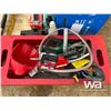 Image 3 : RED OIL CHANGE TUB, GAS NOZZLES, (3) SHOVELS