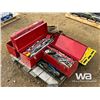 Image 1 : (3) RED TOOL BOXES, SOCKET SET, SLINGS