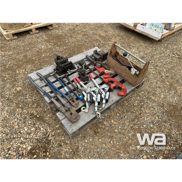 COME-A-LONGS, PIPE & BOLT CUTTERS,VICES