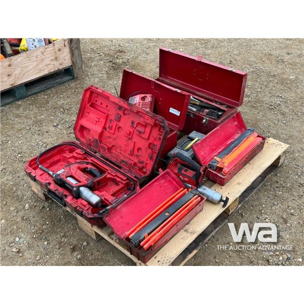 (2) MILWAUKEE GREASE GUNS, (2) RED TOOL BOXES