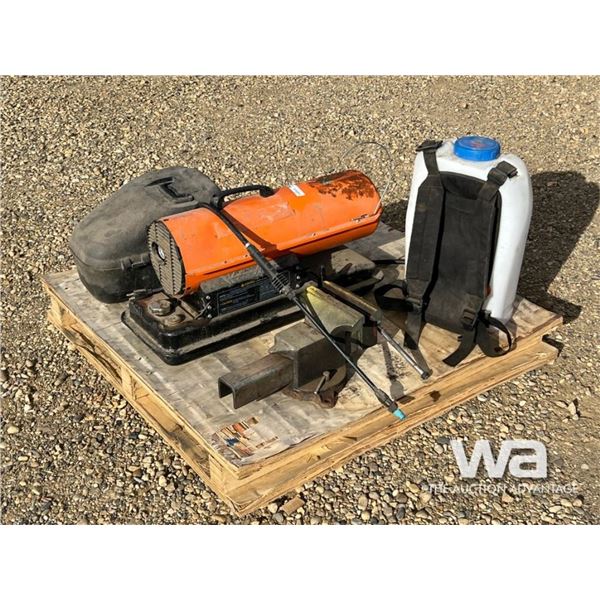 POULAN WILD THING 40 CC CHAIN SAW, BENCH VISE