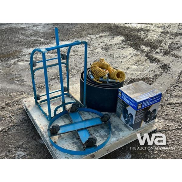 HOSE REEL, BARREL DOLLY, ELECTRIC PLUGS