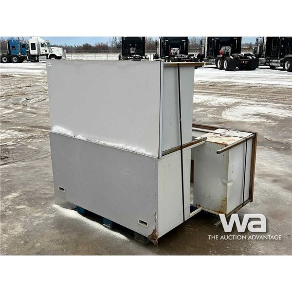 (3) METAL OFFICE DESKS