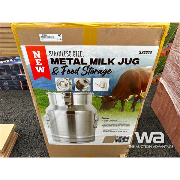 STAINLESS STEEL 20L METAL MILK JUG