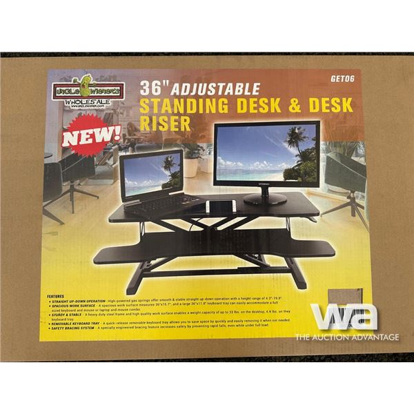 36 IN. ADJUSTABLE STANDING DESK & DESK RISER