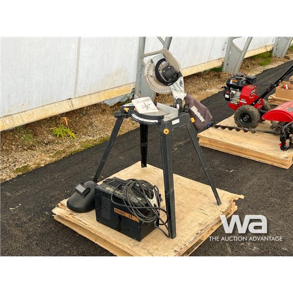 10 IN. MITER SAW & STAND, 225 AMP ARC WELDER