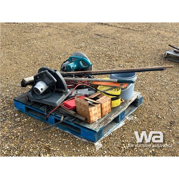 MILWAUKEE MAGNETIC DRILL, (2) CUTOFF SAWS