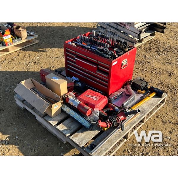 RED TOOL CHEST, MILWAUKEE POWER TOOLS