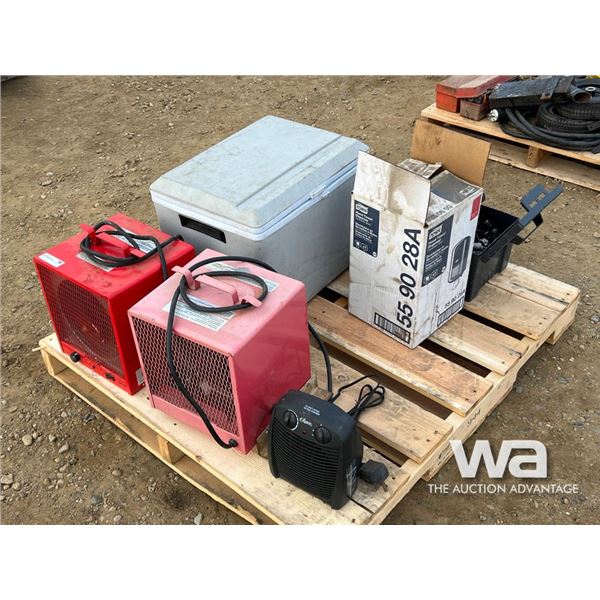 (2) 220V HEATERS & COOLER, (3) SANDVIK GRADER TIPS