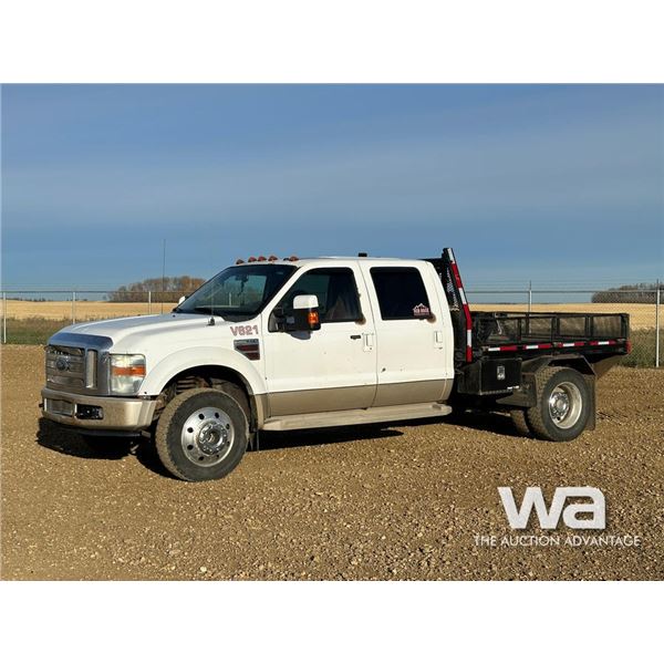 2008 FORD F450 KING RANCH CREW CAB FLATBED TRUCK