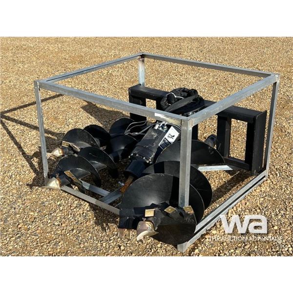 HD SKID STEER HYDRAULIC AUGER & (3) BITS