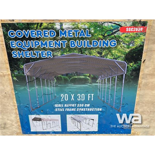 20 X 30FT. COVERED METAL SHELTER