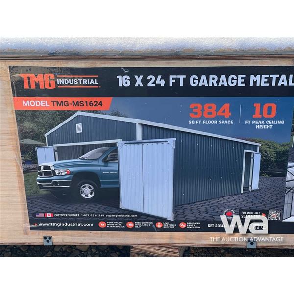 TMG 16 FT. X 24 FT. METAL GARAGE WITH DOOR