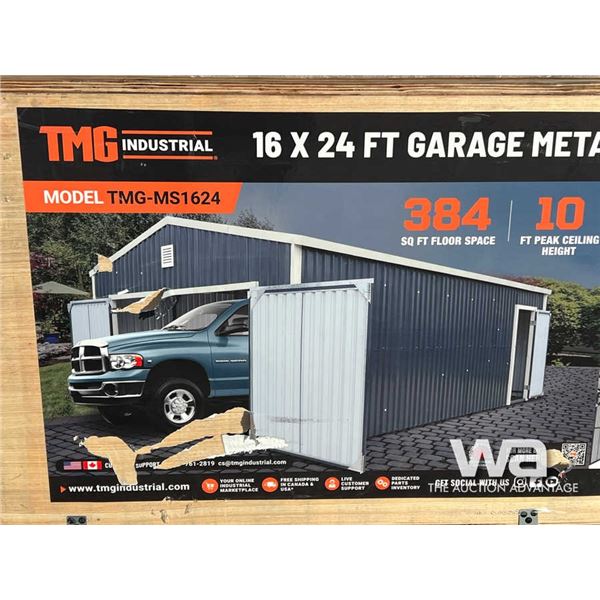 TMG 16 FT. X 24 FT. METAL GARAGE WITH DOOR