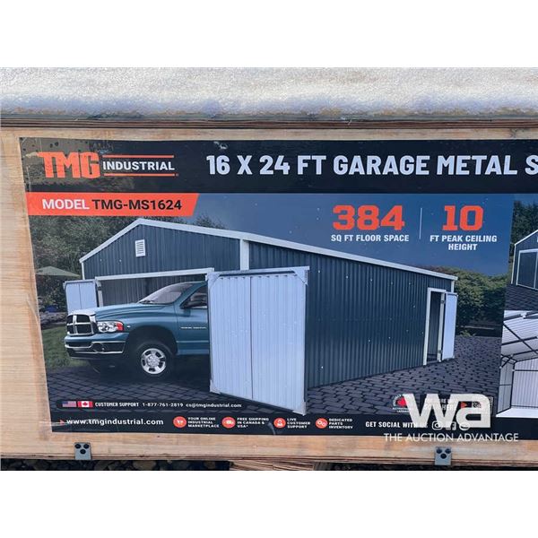 TMG 16 FT. X 24 FT. METAL GARAGE WITH DOOR